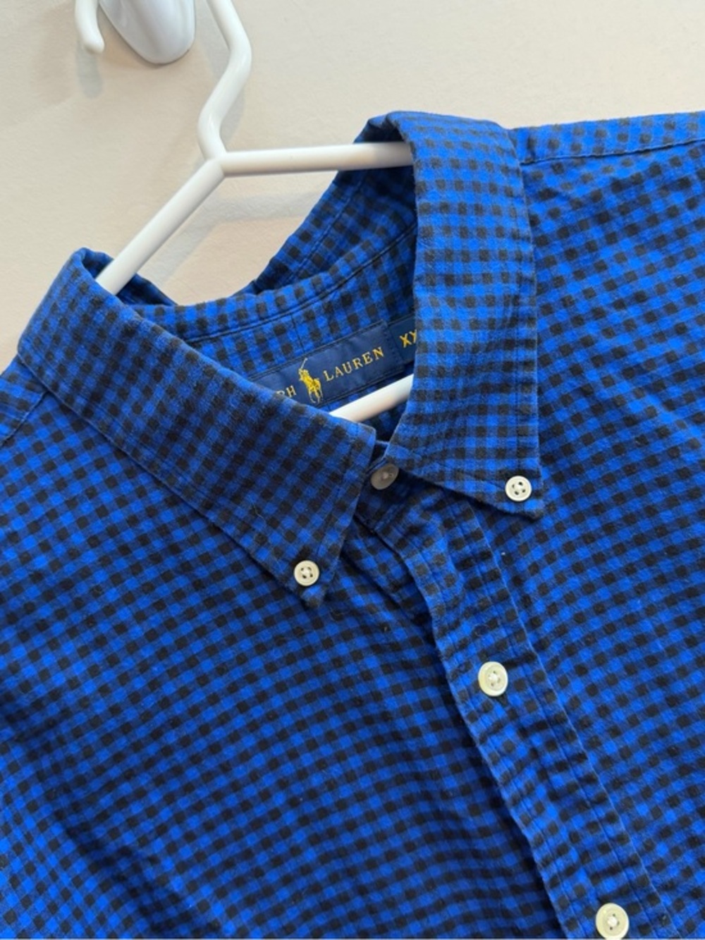 Ralph Lauren Blue and Black Gingham Button-Down Shirt